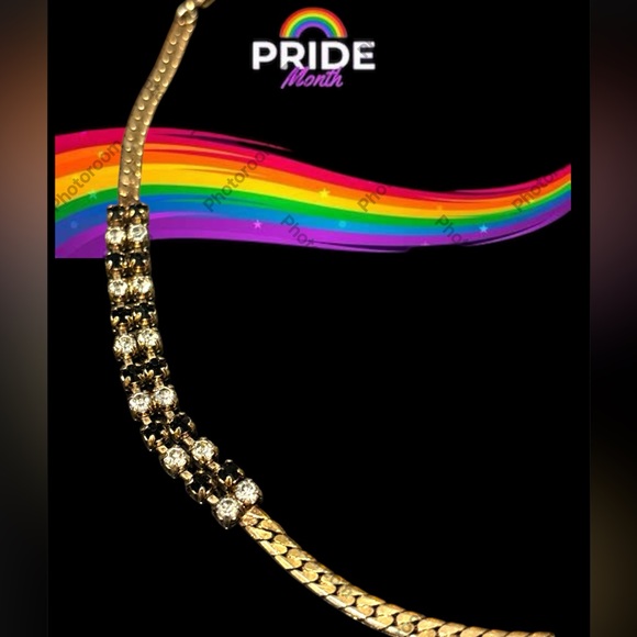 Very Rare 1940’s/50’s Gold-tone Gemstone Bracelet - Picture 2 of 12